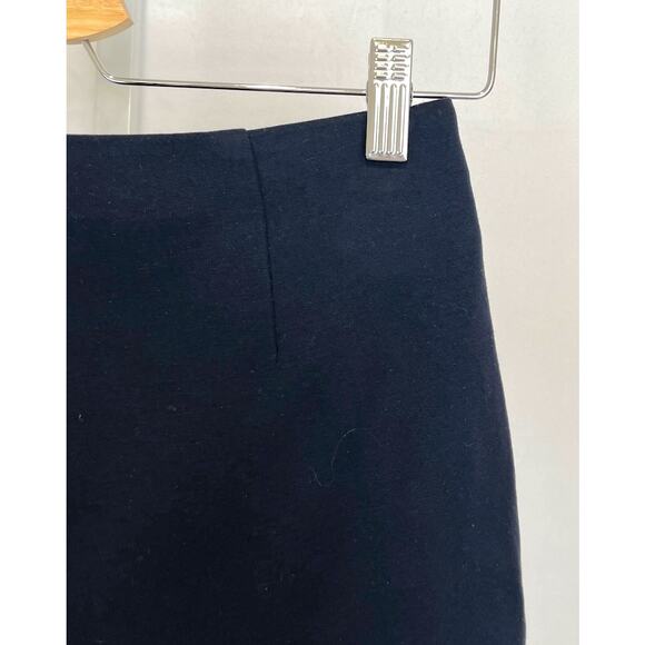 THEORY Vielio Fixture Ponte Pants Flat Front Side Zip Cropped Navy Blue Size 0 - Picture 7 of 10